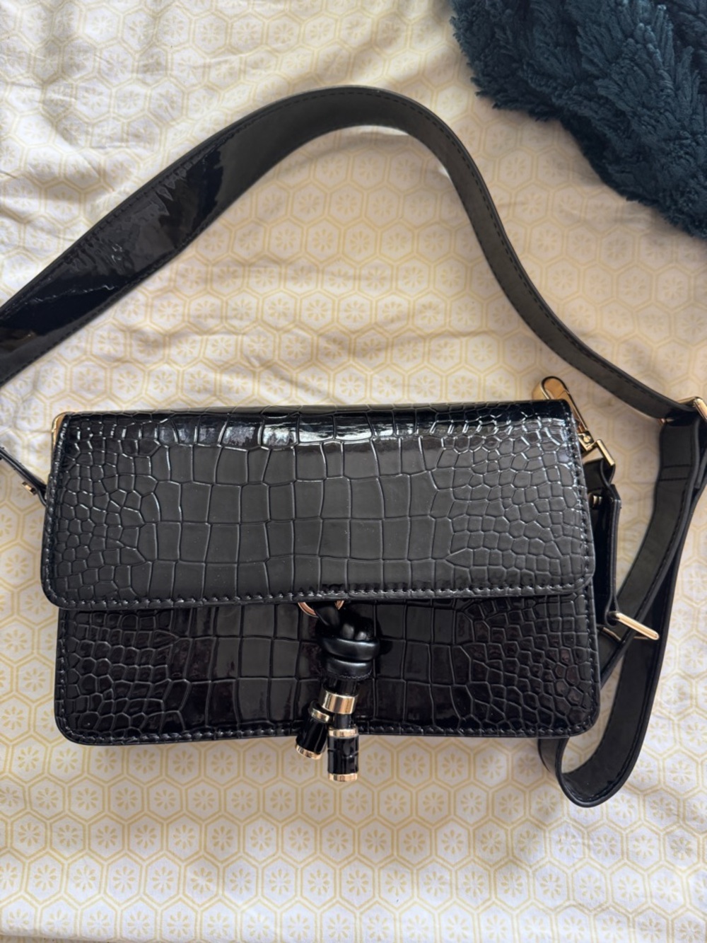 Topshop Black handbag with Tassel